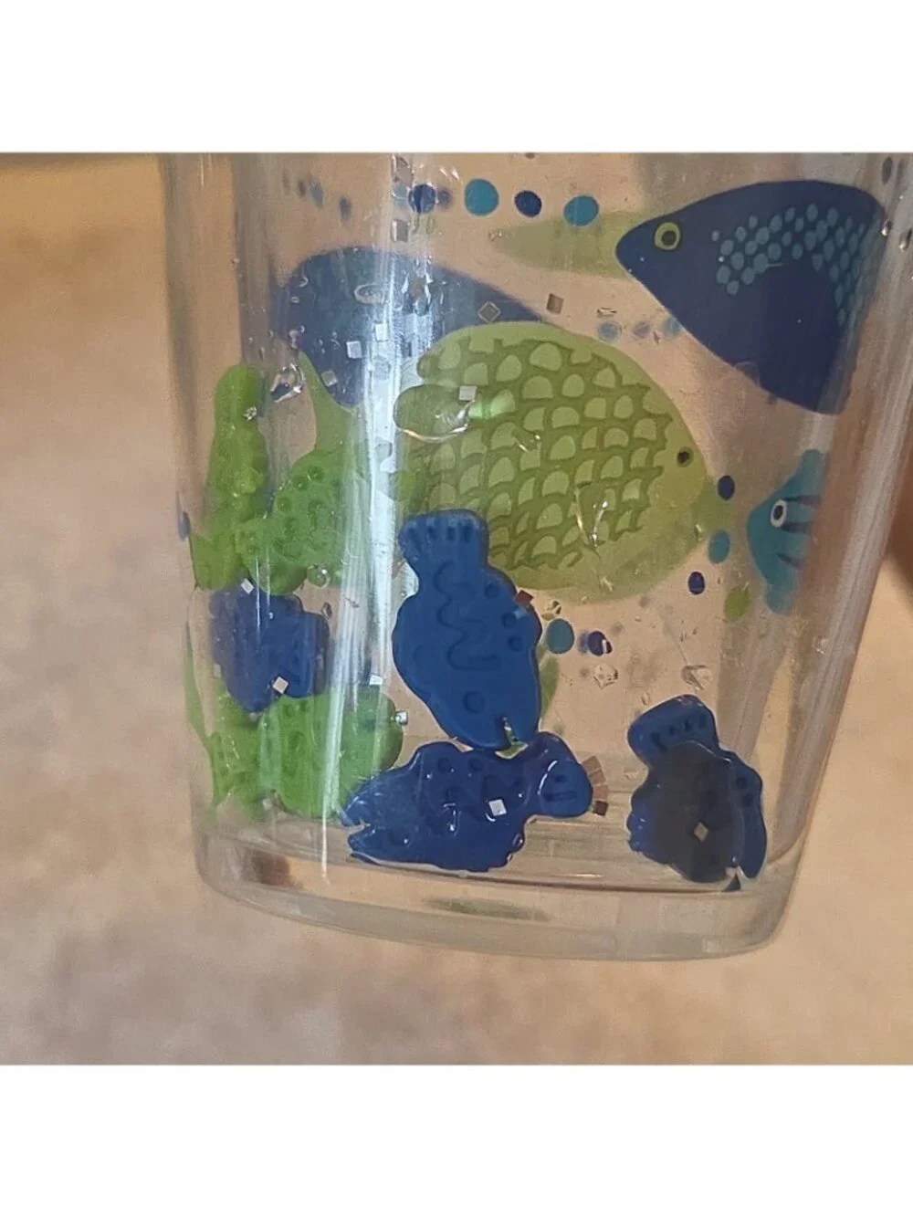 2 Small Thermal Tumblers Juice Glasses Fish Design Plastic Child's